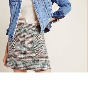 Anthropologie Maeve Bijou Plaid Miniskirt, size 8